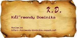 Körmendy Dominika névjegykártya